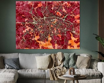 Kaart van Vannes in de stijl 'Amber Autumn' van Maporia