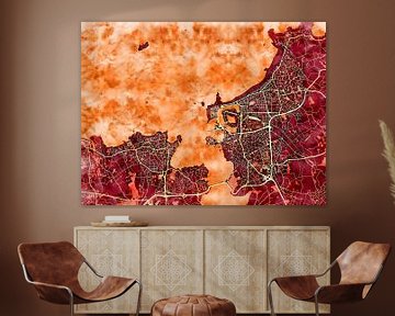 Kaart van Saint-Malo in de stijl 'Amber Autumn' van Maporia