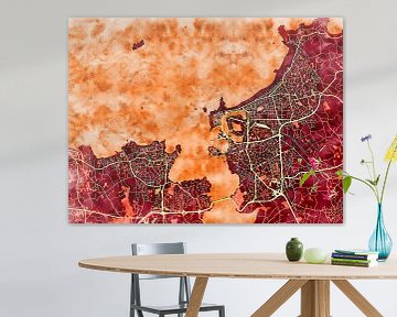 Kaart van Saint-Malo in de stijl 'Amber Autumn' van Maporia