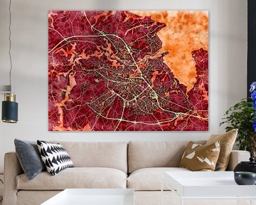 Carte de Saint-Brieuc avec le style 'Amber Autumn' sur Maporia