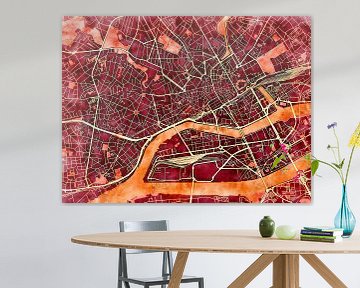 Carte de Angers avec le style 'Amber Autumn' sur Maporia