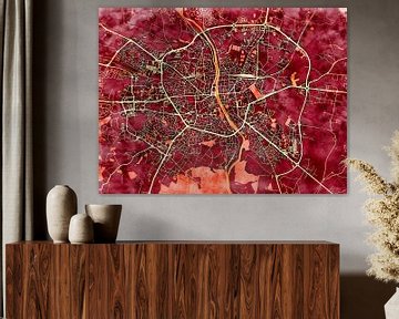 Map of Laval with the style 'Amber Autumn' by Maporia