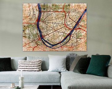 Kaart van Boulogne-Billancourt in de stijl 'Serene Summer' van Maporia
