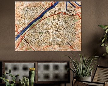 Map of Colombes with the style 'Serene Summer' by Maporia