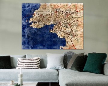 Kaart van La Rochelle in de stijl 'Serene Summer' van Maporia