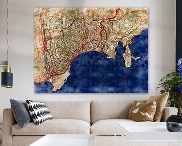 Map of Nice with the style 'Serene Summer' by Maporia