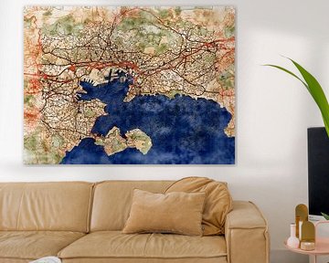 Kaart van Toulon in de stijl 'Serene Summer' van Maporia
