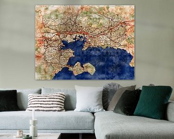 Map of Toulon with the style 'Serene Summer' by Maporia