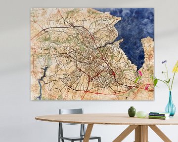 Map of Saint-Brieuc with the style 'Serene Summer' by Maporia