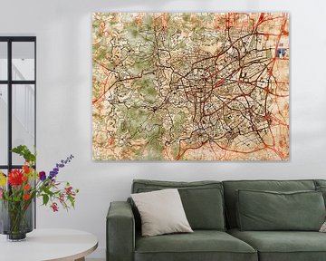 Map of Clermont-Ferrand with the style 'Serene Summer' by Maporia