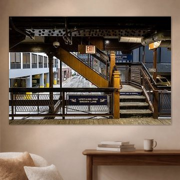 Quincy subway station of the loop in Chicago