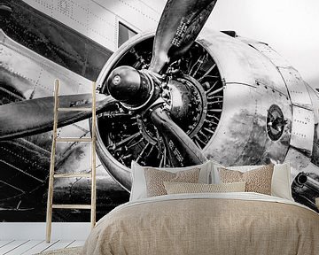 Vintage Douglas DC-3 propeller vliegtuig motor van Sjoerd van der Wal Fotografie