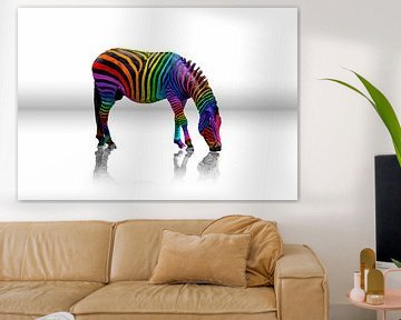 Regenboog Zebra van Christiane Calmbacher