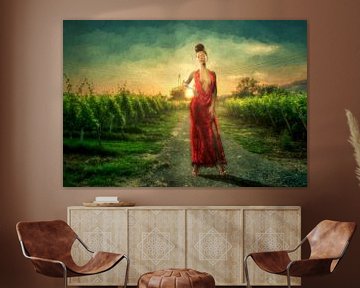 Wineyard Sunset van Arjen Roos