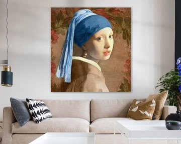 Meisje met de parel in de rozentuin van Digital Art Studio