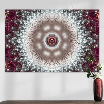 Mathematische Kunst - fraktales Gemälde mit Blumenmuster