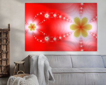 Wiskundige kunst - fractal schilderij met bloemenpatroon van MPfoto71