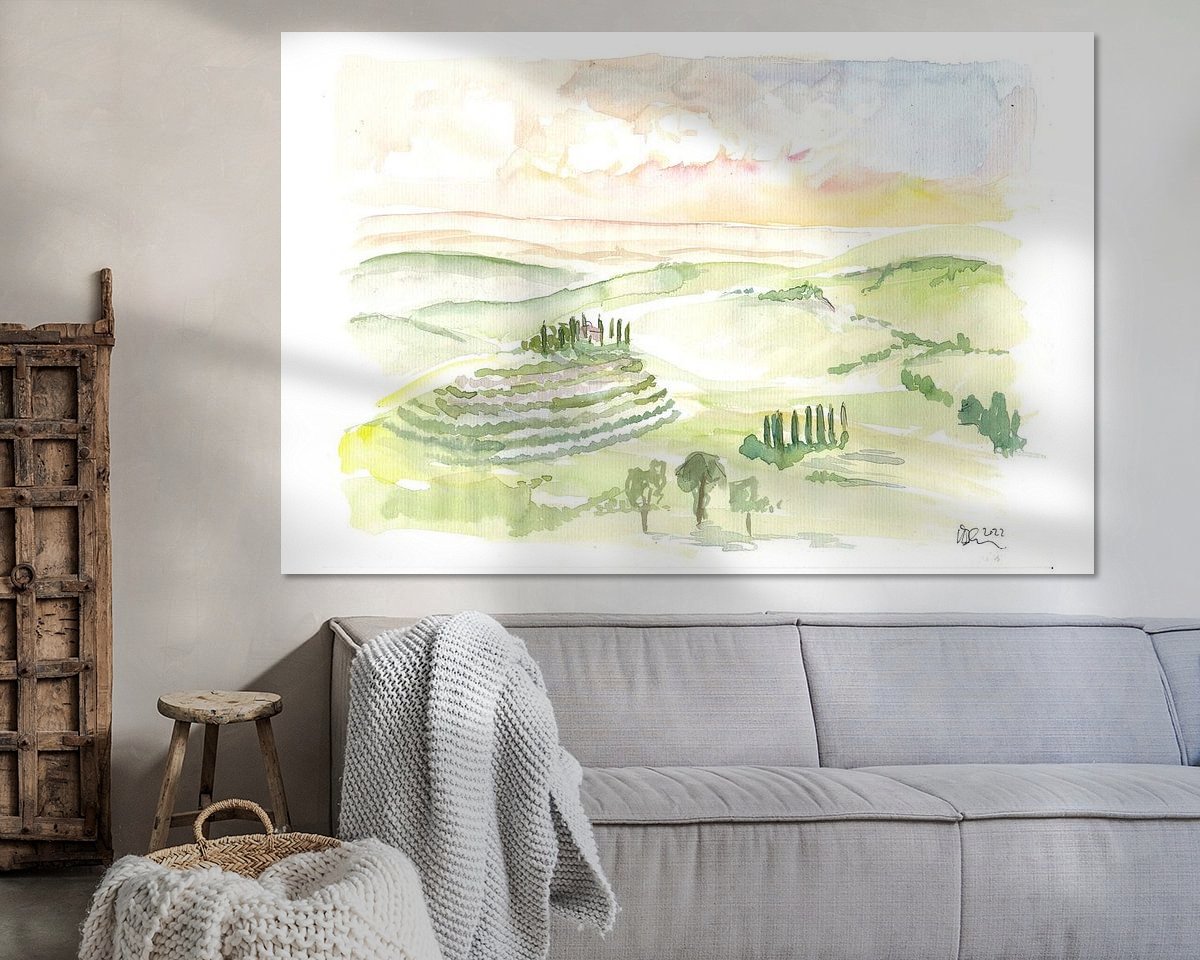 Voorbeeld van het werk in een kamer