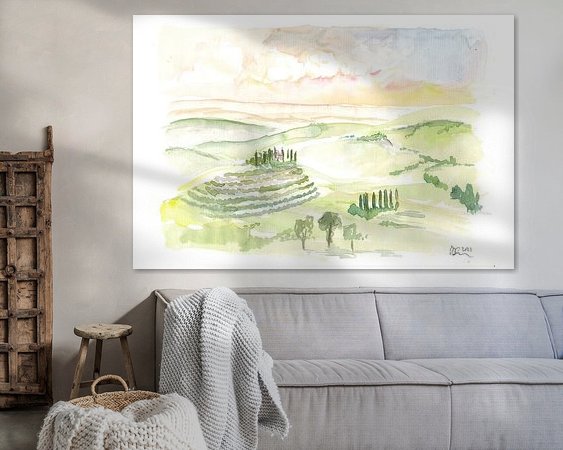 Voorbeeld van het werk in een kamer