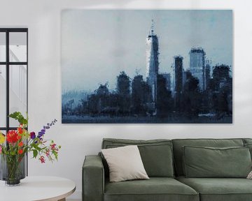 Cityscape of New York with One World Trade Center by Whale & Sons