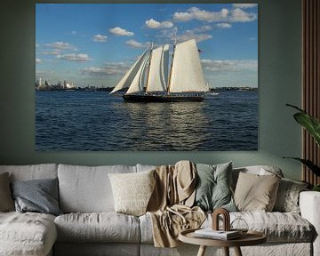 Zeilboot op de Hudson van Andrea Ooms