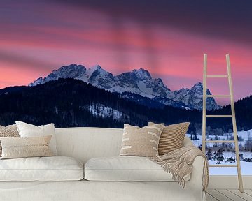 Ochtendrood over het Zugspitze massief