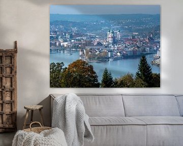 Aussicht auf die Dreiflüssestadt Passau in Bayern von Animaflora PicsStock