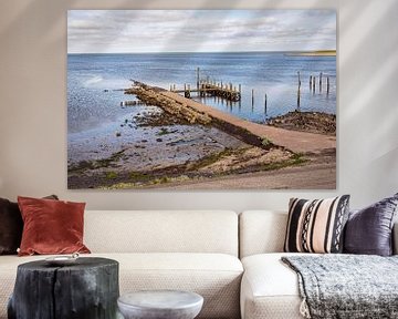 Jetée dans la mer des Wadden près de De Cocskdorp sur Rob Boon