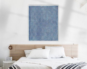 Checkerboard pattern. Blue and white squares. Geometric pattern. by Dina Dankers