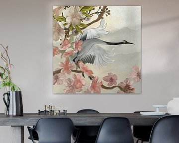 Flight of a Japanese Crane sur Marja van den Hurk