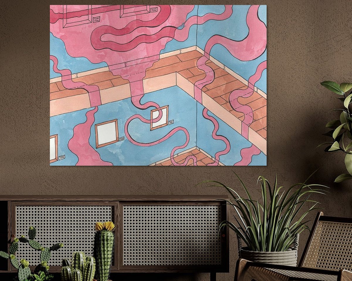 Voorbeeld van het werk in een kamer
