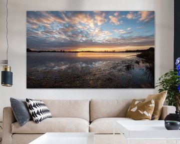 Sunset with clouds over the water by KB Design & Photography (Karen Brouwer)