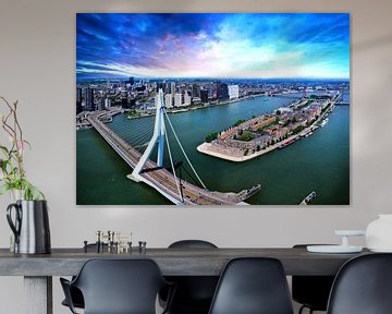 Spectaculair uitzicht over de Erasmusbrug in Rotterdam van Omni VR