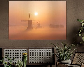 Windmills in the fog by Ilona Schong