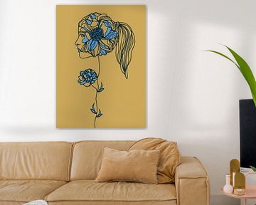 Line Art - La femme en fleur sur OEVER.ART