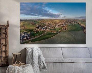 Drone panorama of the church village of Eys in South Limburg