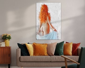 Het meisje met het rode haar (erotiek, kunst) van Art by Jeronimo