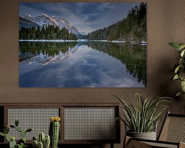 Reflectie op het Isar reservoir. van Markus Weber