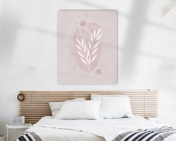 Illustration minimaliste d'une branche et d'une fleur sur Tanja Udelhofen