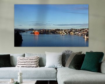 The harbor of the city of Kristiansund in Norway by Aagje de Jong