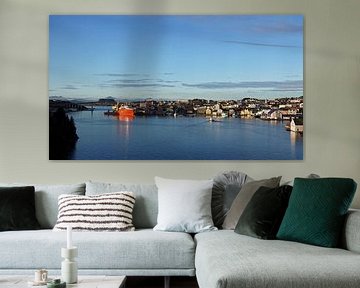 The harbor of the city of Kristiansund in Norway by Aagje de Jong