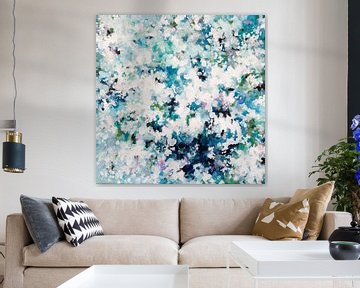 Splash! - abstract painting in cool tones by Qeimoy