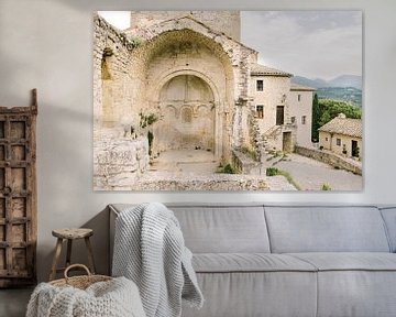 Castle chapel ruin at the top of the ancient village of Le Poët Laval in France by Milou van Ham