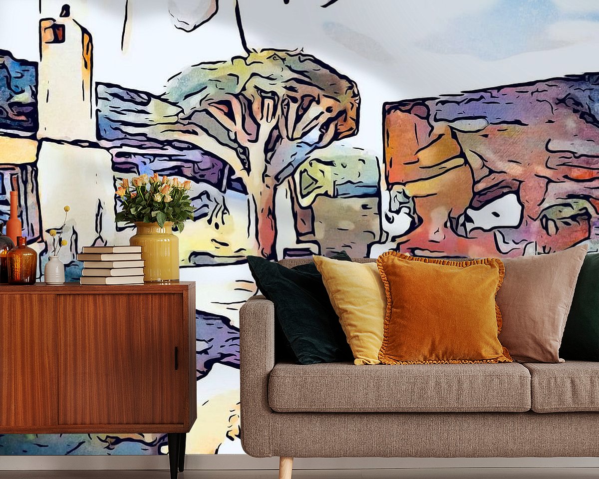 Voorbeeld van het werk in een kamer