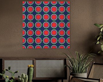 Abstract retro behang met geometrische figuren van StudioMaria.nl