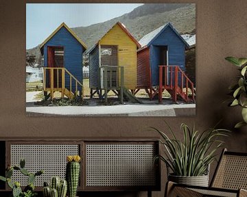 Colored cottages Muizenberg | Travel Photography | Western Cape, South Africa, Africa by Sanne Dost