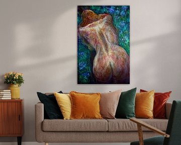 vrouwelijk naakt in het bloembed van Paul Nieuwendijk