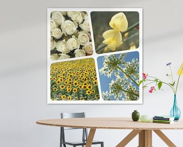 Flower collage geel van Irene Polak