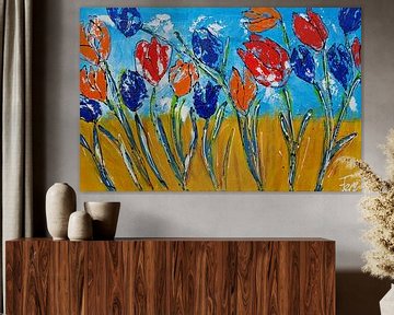 Tulipes (j'adore la Hollande) sur Femke van der Tak (fem-paintings)