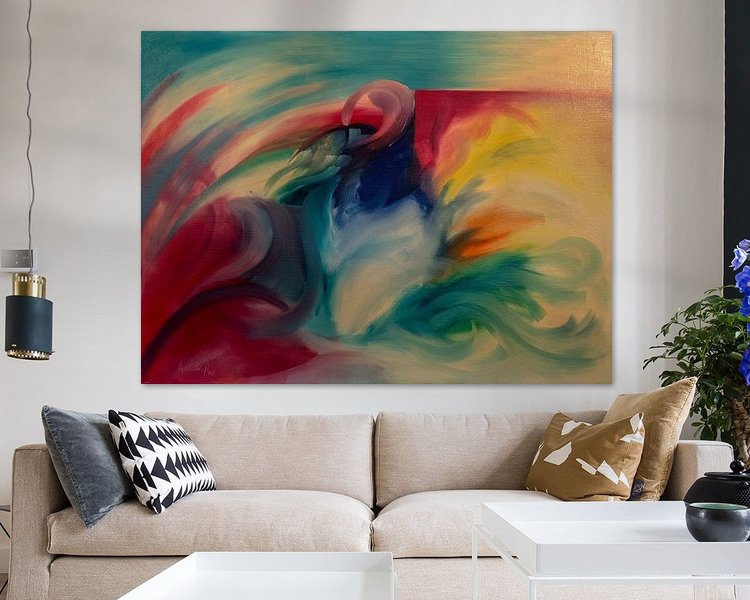 Voorbeeld van het werk in een kamer